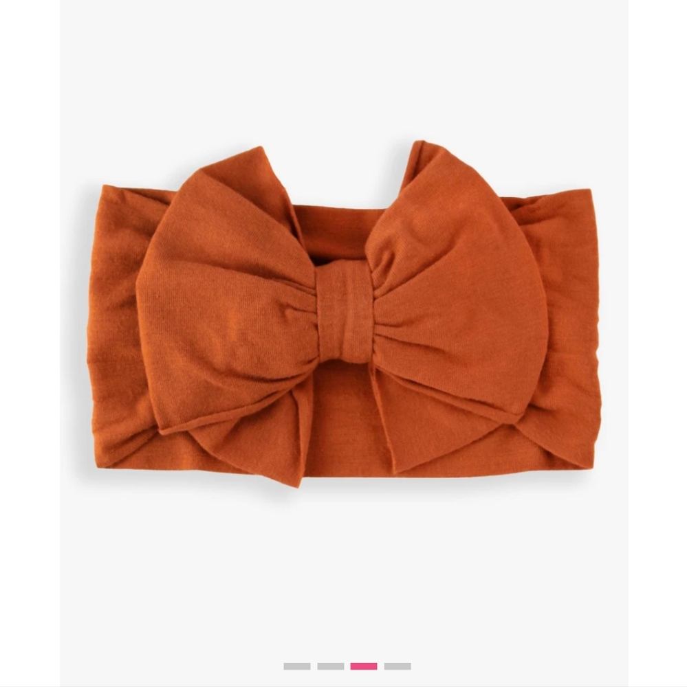 Ruffle Butts Big Bow Headband - Rust